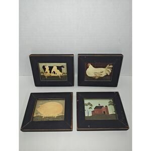 Warren Kimble Vintage Farmhouse Folk Art Framed Mini Prints Rustic Home Decor